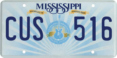 MS license plate CUS516