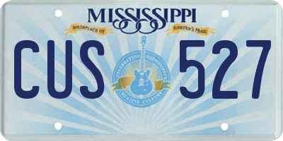 MS license plate CUS527
