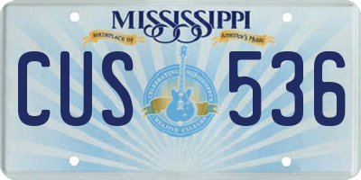 MS license plate CUS536