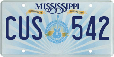 MS license plate CUS542