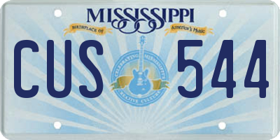 MS license plate CUS544