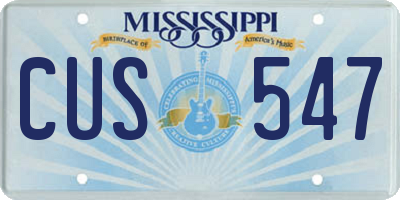 MS license plate CUS547