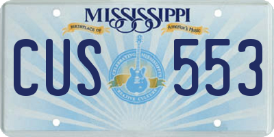 MS license plate CUS553