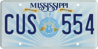 MS license plate CUS554