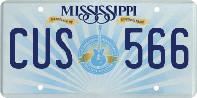 MS license plate CUS566