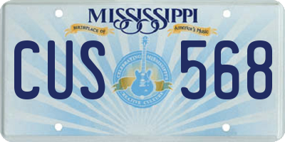 MS license plate CUS568