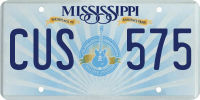 MS license plate CUS575