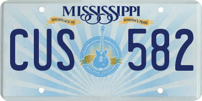 MS license plate CUS582