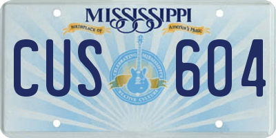 MS license plate CUS604