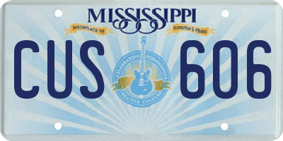 MS license plate CUS606