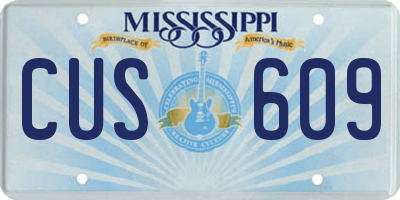 MS license plate CUS609