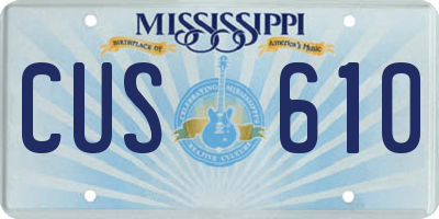 MS license plate CUS610