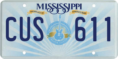 MS license plate CUS611