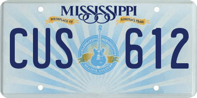 MS license plate CUS612