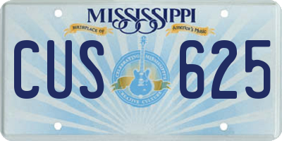 MS license plate CUS625