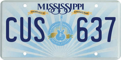 MS license plate CUS637