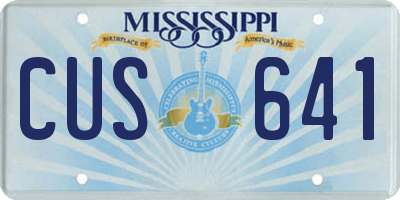 MS license plate CUS641
