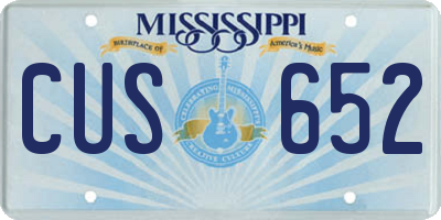 MS license plate CUS652