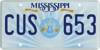 MS license plate CUS653