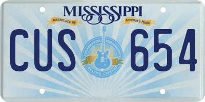 MS license plate CUS654