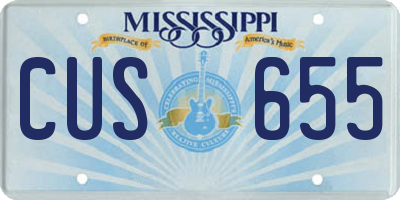 MS license plate CUS655