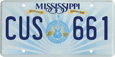 MS license plate CUS661
