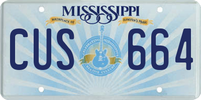 MS license plate CUS664