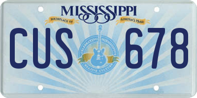 MS license plate CUS678