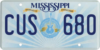 MS license plate CUS680