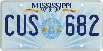 MS license plate CUS682