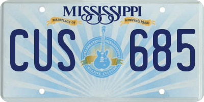 MS license plate CUS685