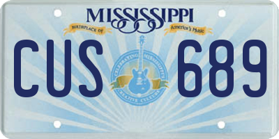 MS license plate CUS689