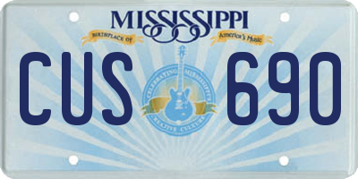 MS license plate CUS690