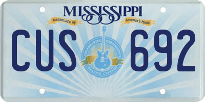 MS license plate CUS692