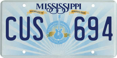 MS license plate CUS694