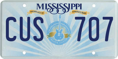 MS license plate CUS707