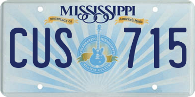MS license plate CUS715