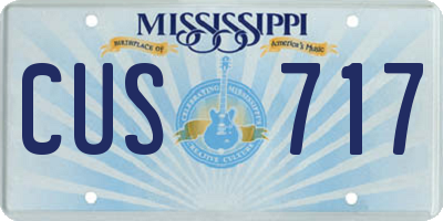 MS license plate CUS717