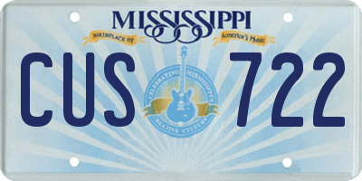 MS license plate CUS722