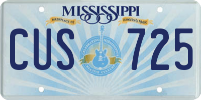 MS license plate CUS725