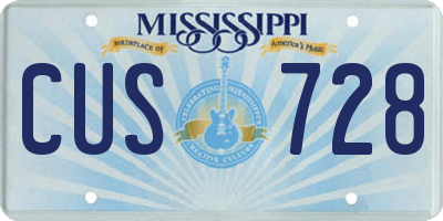 MS license plate CUS728
