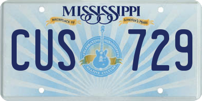 MS license plate CUS729