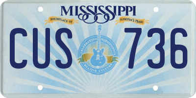 MS license plate CUS736