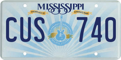 MS license plate CUS740