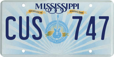 MS license plate CUS747
