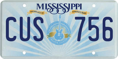 MS license plate CUS756