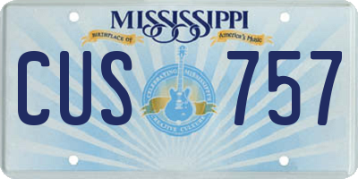 MS license plate CUS757
