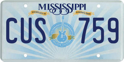 MS license plate CUS759