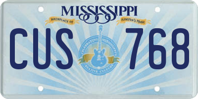 MS license plate CUS768