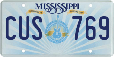 MS license plate CUS769